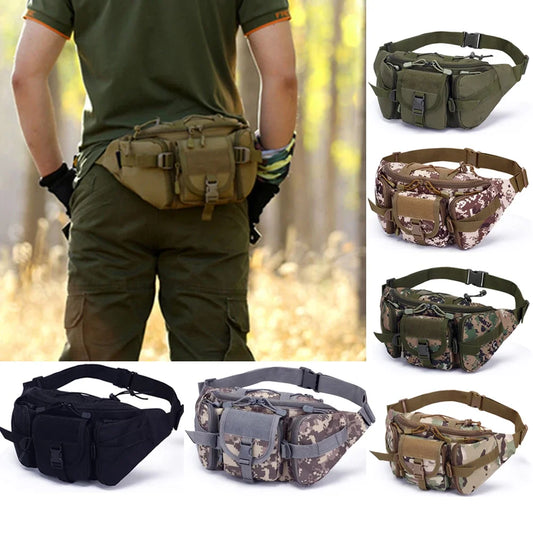 Nylon Waterproof Waist Bag Military Sport Pack Outdoor Cycling Fishing Adjustable Hip