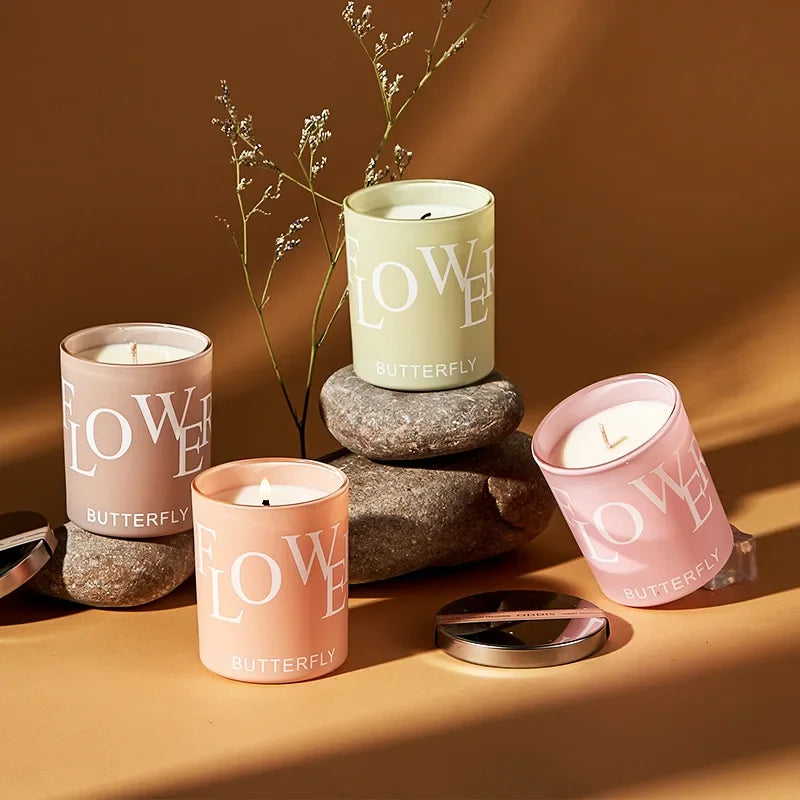 Scented Candles, Simple Camellia Jasmine Light Fragrance, Long-lasting Indoor